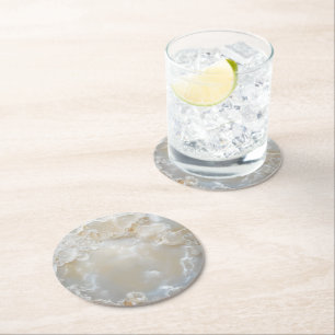 Nacre Pearl Natuur Pattern Ronde Kartonnen Onderzetter