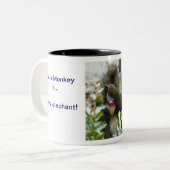 Nada-aap #107 tweekleurige koffiemok (Voorkant links)