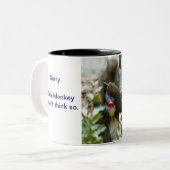 Nada-aap #61 tweekleurige koffiemok (Voorkant links)