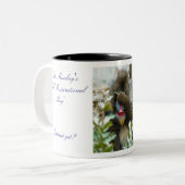 Nada-aap #91 tweekleurige koffiemok (Voorkant links)