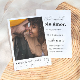 Nada Complicado Solo Amor Invitación de Boda Retro Kaart