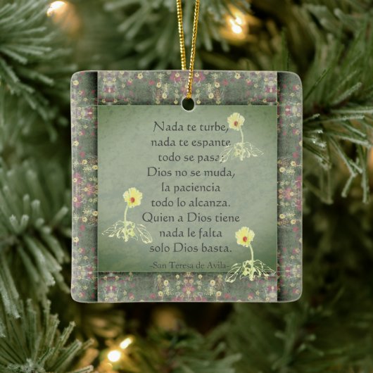 "Nada de turbe" San Teresa de Avila/Custom Greetin Keramisch Ornament (Boom)