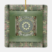 "Nada de turbe" San Teresa de Avila/Custom Greetin Keramisch Ornament (Achterkant)