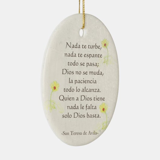 "Nada de turbe" San Teresa di Avila Keramisch Ornament (Rechts)