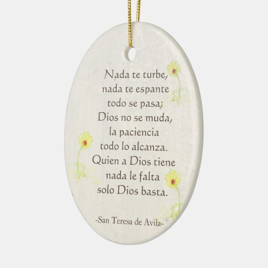 "Nada de turbe" San Teresa di Avila Keramisch Ornament (Links)