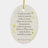 "Nada de turbe" San Teresa di Avila Keramisch Ornament (Voorkant)