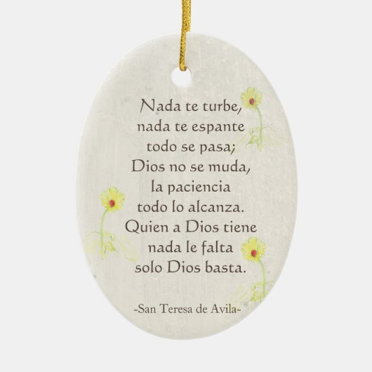"Nada de turbe" San Teresa di Avila Keramisch Ornament (Voorkant)