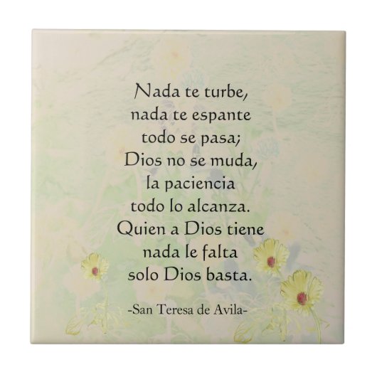 "Nada de turbe" St. Teresa of Avila Prayer Tegeltje (Voorkant)