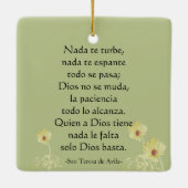 "Nada de turbe" St. Teresa van Avila Keramisch Ornament (Achterkant)