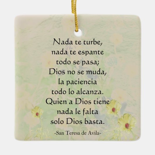 "Nada de turbe" St. Teresa van Avila Keramisch Ornament (Voorkant)