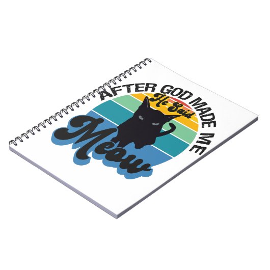 Nadat God mij had gemaakt zei hij dat hij 'Meow Fu Notitieboek (Linkerzijde)