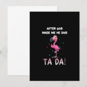 Nadat God mij heeft gemaakt zei hij Ta Da, grappig Kaart (Voorkant / Achterkant)