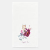 Nadat ik Magenta Floral Champagne Wedding doe Servet (Voorkant)