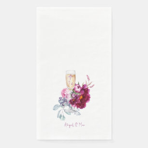 Nadat ik Magenta Floral Champagne Wedding doe Servet