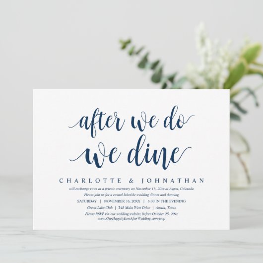 Nadat we dat hebben gedaan, gooien we de Elopement Kaart (Staand voorkant)