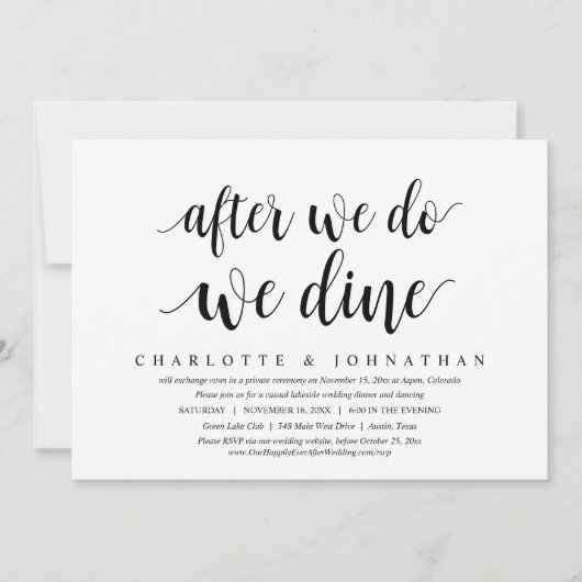 Nadat we dat hebben gedaan, gooien we de Elopement Kaart (Voorkant)