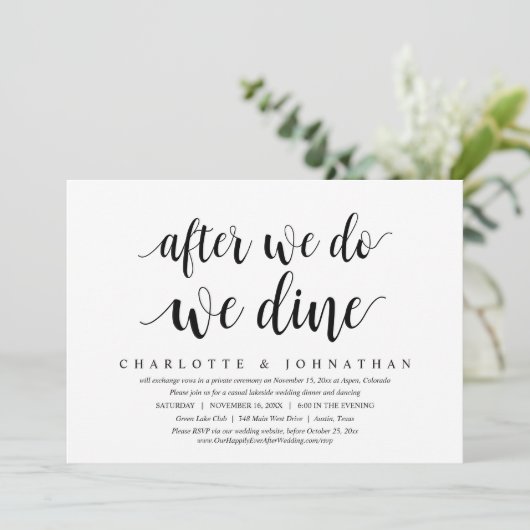 Nadat we dat hebben gedaan, gooien we de Elopement Kaart (Staand voorkant)