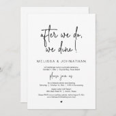Nadat we dineren, bruiloft Elopement Kaart (Voorkant / Achterkant)
