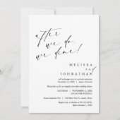 Nadat we doen, dineren we, bruiloft Elopement Dine Kaart (Voorkant)