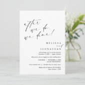 Nadat we doen, dineren we, bruiloft Elopement Dine Kaart (Staand voorkant)