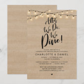 Nadat we doen, dineren we, post bruiloft brunch kaart (Voorkant / Achterkant)