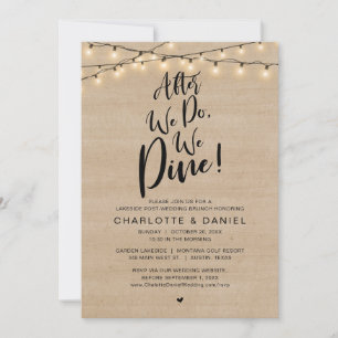 Nadat we doen, dineren we, post bruiloft brunch kaart