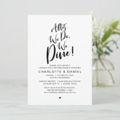 Nadat we doen, dineren we, post bruiloft brunch kaart (Staand voorkant)