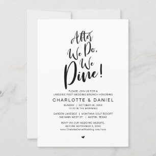 Nadat we doen, dineren we, post bruiloft brunch kaart