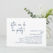 Nadat we doen, feesten we, bruiloft diner, zwart kaart (Staand voorkant)