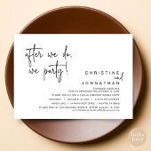 Nadat we doen, feesten we, bruiloft diner, zwart kaart