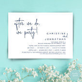 Nadat we doen, feesten we, bruiloft diner, zwart kaart