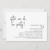 Nadat we doen, feesten we, bruiloft diner, zwart kaart (Voorkant)