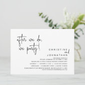 Nadat we doen, feesten we, bruiloft diner, zwart kaart (Staand voorkant)