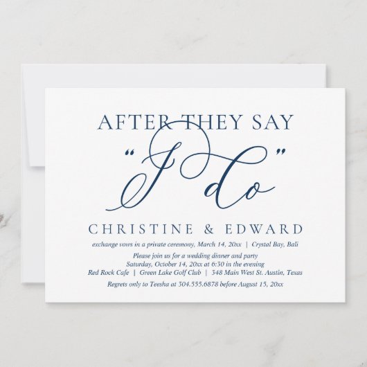 Nadat ze zeggen dat ik dat doe, bruiloft elopement kaart (Voorkant)