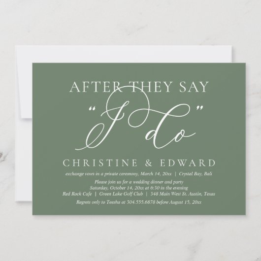 Nadat ze zeggen dat ik dat doe, bruiloft elopement kaart (Voorkant)