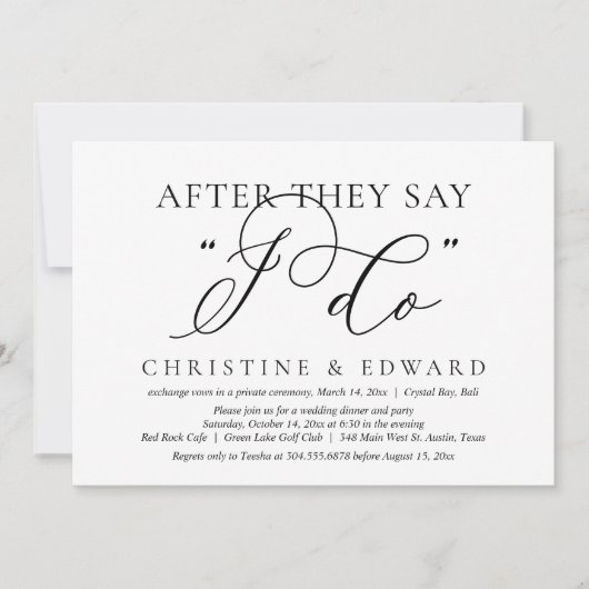 Nadat ze zeggen dat ik dat doe, bruiloft elopement kaart (Voorkant)