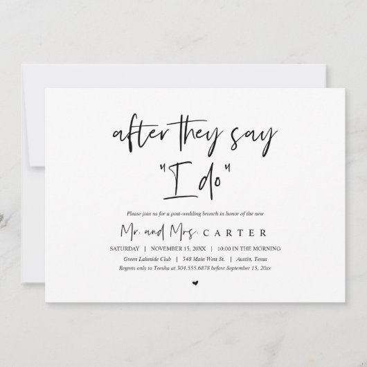 Nadat ze zeggen dat ik dat doe, is het na bruiloft kaart (Voorkant)