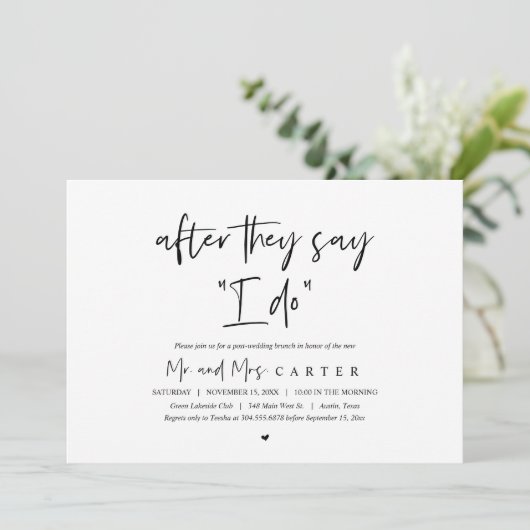 Nadat ze zeggen dat ik dat doe, is het na bruiloft kaart (Staand voorkant)