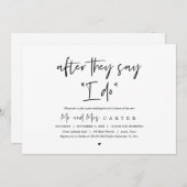 Nadat ze zeggen dat ik dat doe, is het na bruiloft kaart (Voorkant / Achterkant)