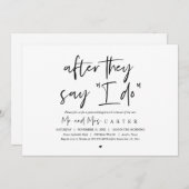 Nadat ze zeggen dat ik dat doe, na de bruiloft Bru Kaart (Voorkant / Achterkant)