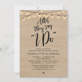 Nadat ze zeggen "Ik doe", bruiloft diner viering Kaart (Voorkant)