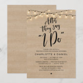 Nadat ze zeggen "Ik doe", bruiloft diner viering Kaart (Voorkant / Achterkant)