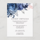 Nade en Roze met Silver Foil Wedding Guest - Gegev Informatiekaartje (Voorkant)