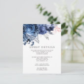 Nade en Roze met Silver Foil Wedding Guest - Gegev Informatiekaartje (Staand voorkant)