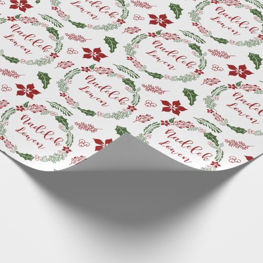 Nadelek Lowen, vrolijk kerstfeest in Cornish Wreat Cadeaupapier (Hoek)