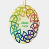 Nadelik Lowen - Cornish Kerstversient Keramisch Ornament (Rechts)