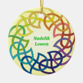 Nadelik Lowen - Cornish Kerstversient Keramisch Ornament (Voorkant)