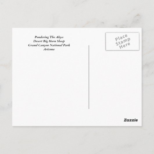 Nadenkend het Kloof Briefkaart (Achterkant)