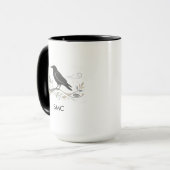 Nadenkend Noordse Raven Natuurliefhebber Monogram Mok (Voorkant links)