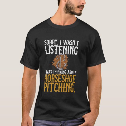 nadenkend over hoefijzer werpen Hoefijzer spel T-shirt (Voorkant)